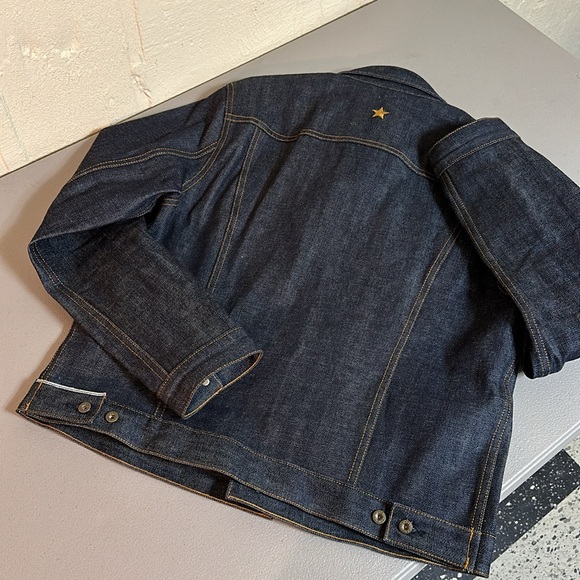 ⭐️ BRAVE STAR ⭐️ Ironside Selvedge DENIM Jacket Work Trucker Biker MADE IN USA - Picture 8 of 14